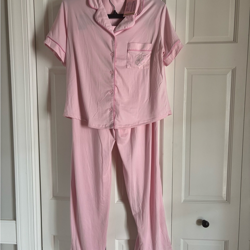 Juicy Couture Light Pink Button-Up Pajama Set